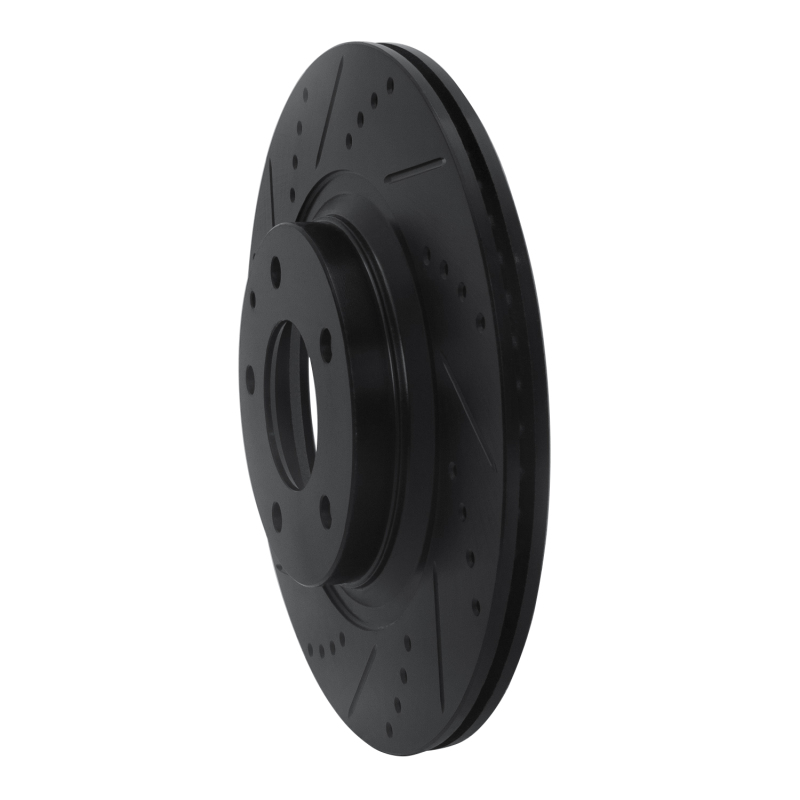 Mazda RX-8 Brake Rotor (1) - Rear Left - R1 Concepts - Drilled & Slotted - Black - `04-`11